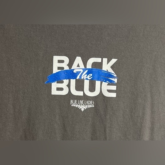 Back The Blue Blue Line Ladies Tee - Picture 3 of 3